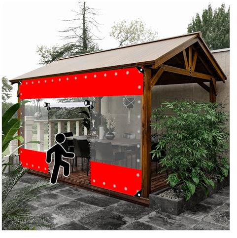 ZHENGQIAN Telone Impermeabile con Porta a Zip,Telone Protettivo Antistrappo Anti-UV,Teloni Pieghevoli Resistente alle,Telo Antigelo for Piante,per pergole, Giardini, Garage(H2xW5m/H6.5xW16.4ft)