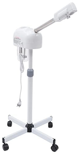 Gesichtsdampfer, 750W Gesichtssauna Facial Steamer LCD-Bedienfeld, Gesichtssauna Verdampfer mit Timer, Verdampfer Ozone mit 600ml Wassertank für Salon und Zuhause (Weiß)