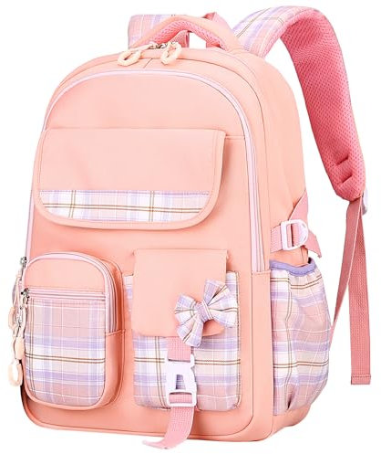 Ausing Zaino Scuola Elementare Zaino Scolastico Resistente Impermeabile Rosa