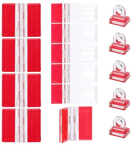 Lnngub 5 Set Acrylic Hinge and Self-Adhesive Latch Buckles Kit,Clear Plastic Hinges Self Adhesive Plastic Latch Aquarium Lid Hinge Small Hinges for Crafts Display Stand,Aquariums,Cabinets