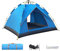 Pop-up Campingzelt 2-3 Personen,Camping Zelt mit Doppeltürzelt, Familie Kuppelzelt Wasserdicht Winddicht,Automatisches Pop Up Wurfzelt für Camping, Garten, Wanderausflug (Blue)