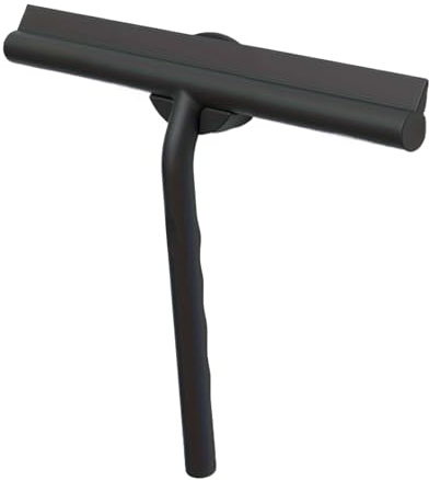 Kustimantu Limpiacristales para ducha, limpiacristales con gancho magnético, de mango largo, de silicona para casa, coche, azulejos, terraza