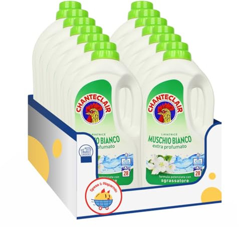 Detersivo Lavatrice Muschio Bianco Extra Profumato – Variazioni 4/8/12 Pezzi – 1260 ml (12)