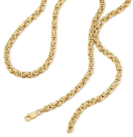 DJADEE Königskette Herren Gold 750 vergoldet 18 Karat – Wasserfeste Halskette – Edelstahl 316L Panzerkette Stil – Anlaufgeschützt & Hypoallergen – inkl. Geschenkbox
