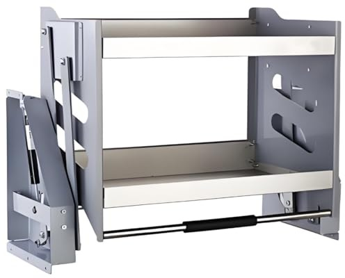 YVYKFZD 2-stufiges herunterziehbares Teleskopschublade Regal, Ausziehbare Schublade Küche, Edelstahl-Regal Schrank Organizer, Organizer Ausziehbar, robuster Hebekorb(16.1x10.6x20.4/41x27x52cm)