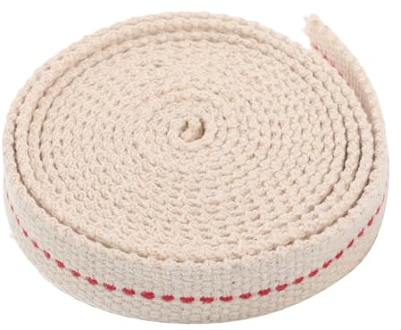 BAZEITFLOW Mèche Plate en Coton 1,5 Cm de Large, 2 Mètres, Remplacement pour Lampes à Pétrole et Lanternes Tempête, Compatible Camping Extérieur, Mèche pour Lampes à Huile et Kérosène