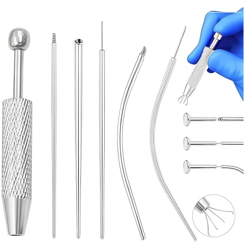6 Pezzi Piercing Taper Inserimento Permit Corpo Taper Piercing Orecchio Naso Acciaio Chirurgico 14G 16G 18G Ago Piercing Ombelico/Sopracciglio/Pancia/Capezzolo/Lingua Assistente Piercing Strumento