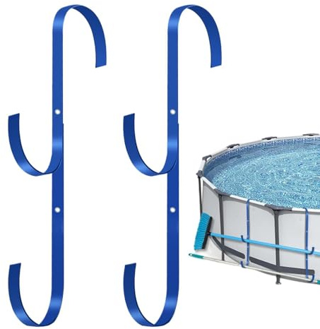 Generico Gancio per Piscina,Portaganci Resistente - 2 Pezzi Ganci Porta Attrezzi Piscina Per Tubo,Adatto A Skimmer Rastrello Spazzola Aspirapolvere Esterno Giardino Parete