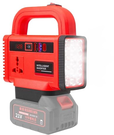 Battery Inverter - Backup Electric Generator, Energy Station, Built In Led Flashlight, Pure Sine Output, Off Grid Power Inverter, Compact Orange Automobile Vehicle Charger