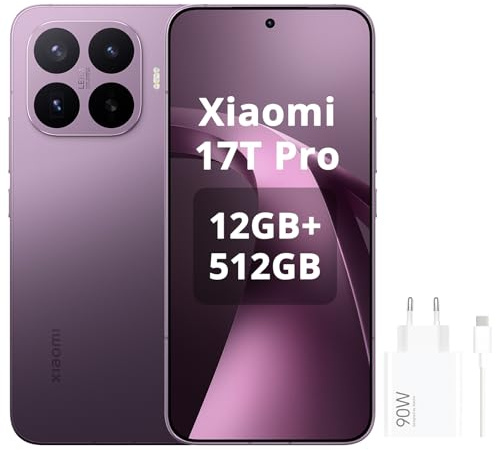 XIAOMI 17T Pro Smartphone 12GB+512GB- Handy mit Android, 6,83 Zoll 144Hz Eye-Care Display, 7000mAh Silizium-Kohlenstoff-Akku, Leica 5X Telekamera, Tiefviolett，Included 90W Charger