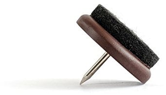 Furniture Glides. Felt Pads with Nail, Quality Floor Protectors - Made in Germany (Brown, 32mm Diameter, Pack of 24)