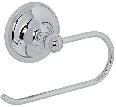 Croydex Flexi-Fix Grosvenor Toilet Roll Holder, Chrome Finish, Screw or Glue Easy Install Bathroom Accessories, Universal 'X' Plate, Drill Free Installation, All Fixings Included 11x17x7cm