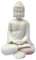 10,2 cm Buddha Statue Idol Dekofigur Poly-Marmor mit weißer Marmorierung - Premium Qualität Buddha Idol in Meditationsposition Attraktive & ruhige kleine Buddha Statue