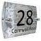 CS Printing House Number Sign Plaque Garden Glass Effect Acrylic Sign Door Plate Marble Wall Display 2 Part Branded Acrylic (Stars Wood)