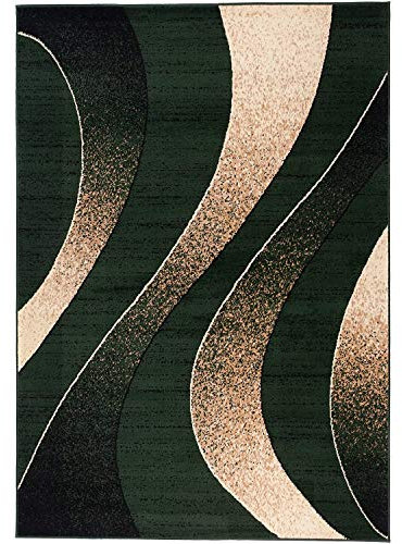 Carpeto Rugs Modern Designer Teppich - Kurzflor - Weich Teppich für Wohnzimmer, Schlafzimmer, Esszimmer - ÖKO-TEX Wohnzimmerteppich - Teppiche - grün - 160 x 220 cm