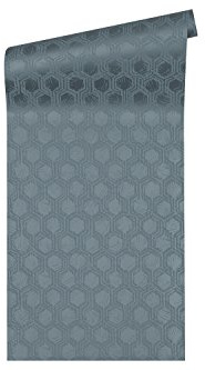 Architects Paper PVC-freie Vliestapete Alpha Tapete geometrisch grafisch 10,05 m x 0,53 m blau metallic Made in Germany 333274 33327-4
