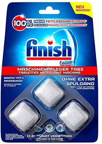 Finish Pastillas para el cuidado de la máquina – Pastillas para lavavajillas contra la suciedad y la grasa en el interior del lavavajillas – 1 x 3 pastillas para lavavajillas