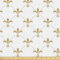 ABAKUHAUS Blume Stoff als Meterware, Vintage-Stil Lilien, Qualitäts Stoff Polster für Wohnaccessoires, 10M (148x1000cm), Gelb Weiß