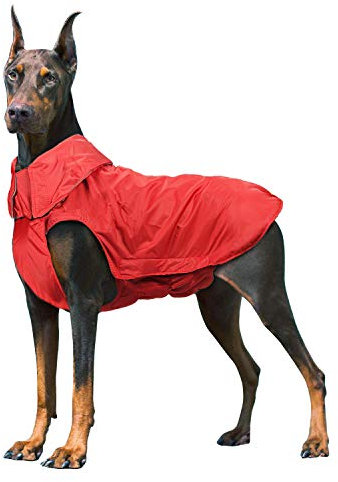 IREENUO Hunderegenmantel, Wasserdichter Hundemantel Regenjacke, mit Sicherheits Reflex Streifen, Geeignet für Outdoor-Bekleidung Mittlerer und Großer Hunde