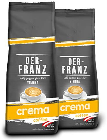 Der-Franz Crema Kaffee, Intensität 4/5, 100% Arabica, gemahlen, 2 x 500 g