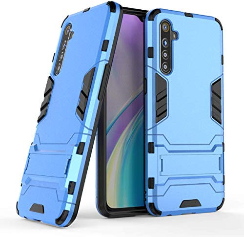 FanTing Funda para OPPO Realme XT/Realme X2,Soporte Plegable, A Prueba de Choques,Carcasa a Prueba de Golpes TPU+PC Case para OPPO Realme XT/Realme X2 -Azul