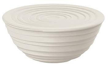 Guzzini - Tierra, Récipient M avec couvercle en plastique recyclé, Bol - Blanc lait, Ø 18xh7,8 cm | 1090ml - 175003156