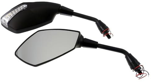 Spiegel universal RAVENNA mit LED-Blinker, schwarz, Paar, Motorrad, Roller, Quad