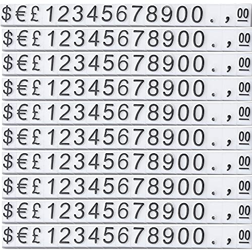 feedal Preisschilder, Preis-Anzeigewürfel, verstellbar, Zahlenzähler, Ständer, Etiketten, Verkaufspreisblöcke, für Schmuck, Uhren, Ringe, Dollar-Preise, Show-Kit, Weiß
