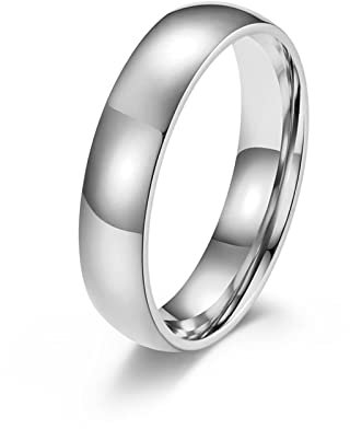 Banemi Verlobung Ring Herren, Ring für Herren Edelstahl Spiegel Hell Partnerringe Weihnachtsgeschenk Größe 60 (19.1)