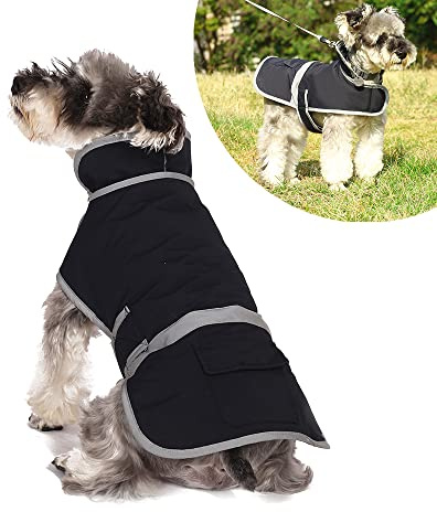 Blue M Dog Warm Coats with Fleece Lining, Waterproof Dog Rain Jackets - Small/Medium