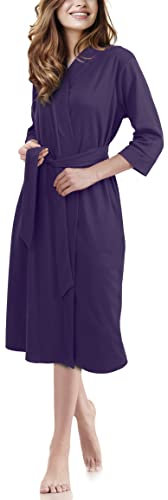 NY Threads Peignoir Léger et Luxueux en Tricot pour Femmes, en Poly Coton Doux (X-Large, Pourpre Royal)