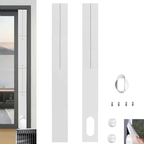 Sliding Door Seal | Portable A/C Replacement Sliding Door PVC Seal Kit | Multipurpose Window Vent, Suitable for Portable Air Conditioner with 5.1 Diameter Hoses