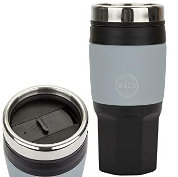 D2P Summit 400ml 14oz Insulated Thermal Camping Hiking Travel Mug Cup - Black