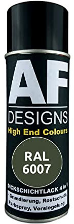 Alex Flittner Designs Rust Protection Paint 4-in-1 RAL 6007 Bottle Green Metal Protective Paint Spray Rust Protection Paint Spray Can
