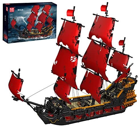 Mould King 13109 Piratenschiff Baukasten, Queen Anne's Revenge Schiff Baustein (3139 Teile), Montage-Piratenschiff Technik Klemmblock, Sammelbares Bootsspielzeug für Kinder/Erwachsene 8+
