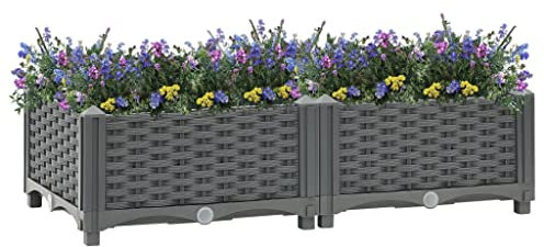 Hochbeet Pflanzkübel, Hochbeet Hochbeet 80x40x23 cm Polypropylen Tiefem Breitem Design Pflanzbeet für Garten Terrasse Balkon