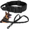Taktisches Hundehalsband mit Kontrollgriff und Hundeleine, Militär Weich gepolstertes Nylon Hundehalsband Verstellbare Halsband für Mittlere große Hunde