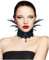 keland Damen Lolita Feder Choker Anhänger Halskette Romantischen Goth Halsband Vampirkostüm Schmuck (A-Schwarz)