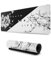 Tapis de souris de jeu, noir et blanc Fleur de cerisier étendu Large Tapis de bureau, 3 mm d'épaisseur Long antidérapant en caoutchouc cousu Bords (80 x 30 cm) (Noir et blanc)