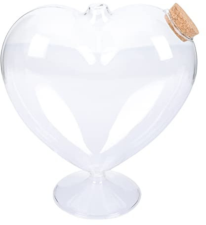 PATKAW Bocal en Verre avec Bouchon en Liège Vase en Forme De Coeur Pot Souhaitant Plantes Montrant Bureau Plante Hydroponique Vase pour Pièce Maîtresse