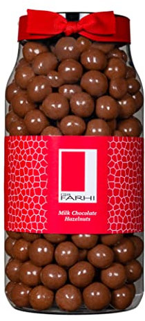 Rita Farhi Milk Chocolate Coated Hazelnuts in a Luxury Gift Jar 700g - New Palm Oil Free Recipe