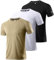 3er Pack Herren Sportshirt Atmungsaktiv Schnelltrocknendes Laufshirt Leichte Trainingsshirt Funktionsshirt Wandershirt Fitnessshirt Sommer Kurzarm T-Shirt für Männer Black/White/Khaki-3P12-M