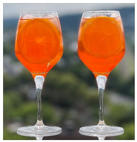 Topkapi Aperol Spritz Glas Trupbach XL– Cocktail Glas, 420ml, Bleifreies Kristallglas für Aperol Spritz, Lillet, Hugo, Amalfi, Cocktails, 6 Stück