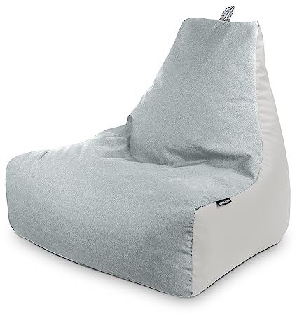 HAPPERS Puff Sillón Naylim Mate con Relleno Incluido para Exterior e Interior Transpirable y Resistente| Asiento Relax Ergonómico para Terraza, Jardín y Salón | 85x80x90 cm Gris Claro