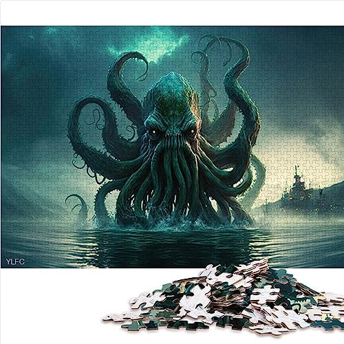 Seemonster 1000-teiliges Puzzle für Erwachsene, Holzpuzzle, genießen Sie Spiele für Erwachsene, 19,7 x 29,5 Zoll
