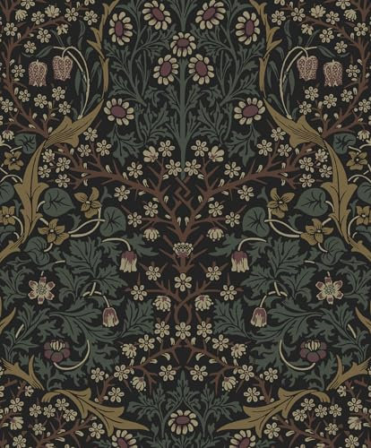 NextWall Victorian Garden Floral Peel and Stick Wallpaper (Blacksmith & Cliffside)