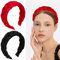 Haarreifen Damen, 2 Pcs geflochtene Stirnbänder Mode Haarband Criss Cross Haarreifen Zubehör für Frauen und Mädchen (Schwarz Rot)