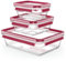 Tefal Lot de 3 Boîtes de conservation en verre, 2 rectangulaires 0,45 L et 2 L + 1 carrée 0,8 L, Conservation des aliments, Empilable, Compatible four et congélateur, Masterseal Fresh N1050910