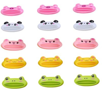 HOMSFOU 15St Zubehör Spender für Zahnpasta Badezimmer+Accessoires badaccessoires bathroom accessories Zahnpastaspender Zahnpastatubenquetscher Karikatur Extruder Zahnbürsten-Halter