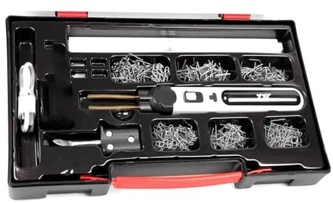 Macchina portatile di saldatura di plastica, Kit di riparazione di crepe del pannello, taglio termico, cucitrice a caldo, set di strumenti di riparazione di fori in plastica con luce a LED